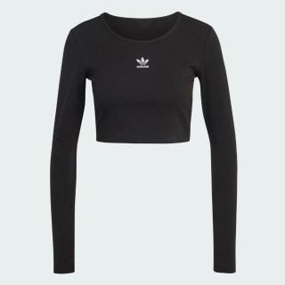 【adidas 愛迪達】運動 休閒 長袖 女上衣 ESS CROP LS(IW5725)