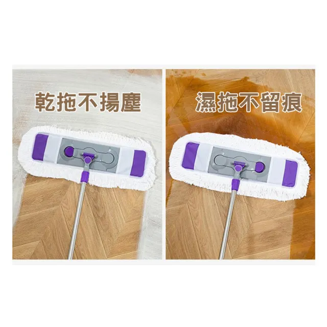 【VICTORY】乾濕兩用雙效扣式大平板拖把-2拖2替換布(超細纖維 棉紗 吸水 除塵 去汙 輕量 快速替換)