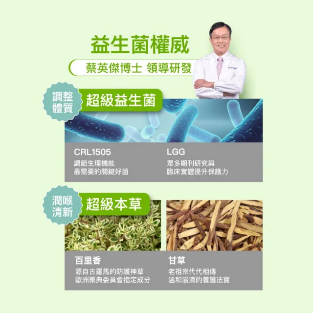 【享食尚】百里香超級益生菌-新2盒組(60包.耳鼻喉科張益豪醫師推薦.薄荷風味.潤喉清新.提升防護力)