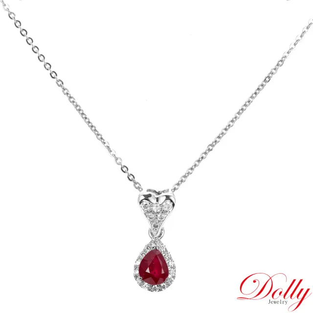 【DOLLY】14K金 緬甸紅寶石鑽石項鍊 高級訂製珠寶 浪漫質感 奢華送禮