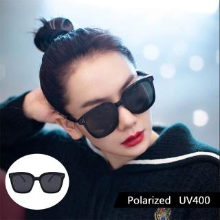 【SUNS】Polarized大框TR太陽眼鏡 韓星款三顆米釘方框墨鏡 大框顯小臉(防眩光/遮陽/輕盈材質/抗UV400)