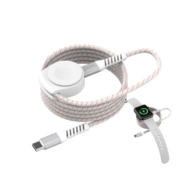 【Philips 飛利浦】DLK3550C 240W FunCube 3.0手錶磁吸不打結線150cm(Apple watch/SamsungGalaxy Watch)