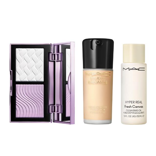 【M.A.C】奢光濾鏡定妝組(口袋雙色濾鏡蜜粉餅+超持妝奢緞粉底精華_雙11限定)