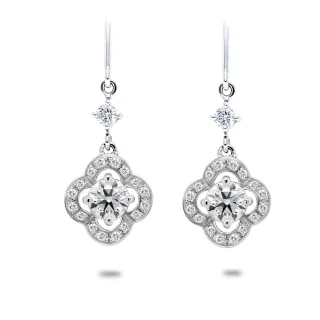 【Vividventure 亞帝芬奇】鉑金+18K GIA 1克拉 FSI2 3VG 八心八箭 天然鑽石 真鑽 耳環 閃耀