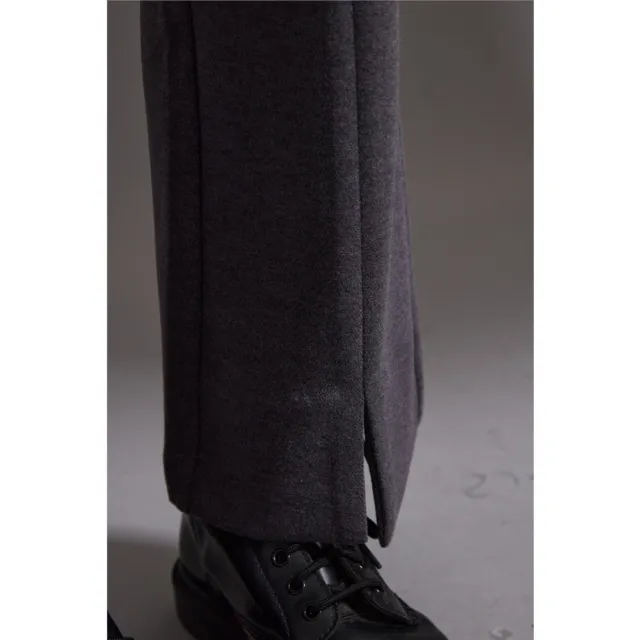 【SuperWands】絨毛時尚纖瘦微喇叭褲