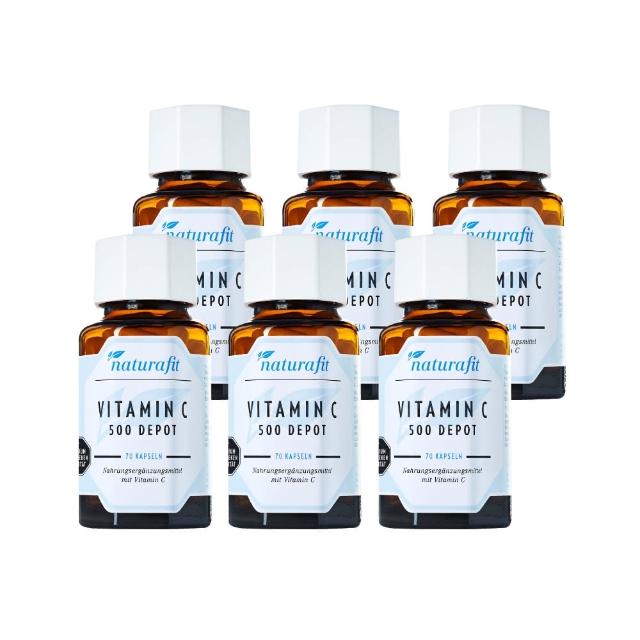 【Natural Fit 活粒適】維生素C 緩釋型 六入組 70粒/入(緩釋型維他命C 抗氧化膠原蛋白促進補鐵吸收)