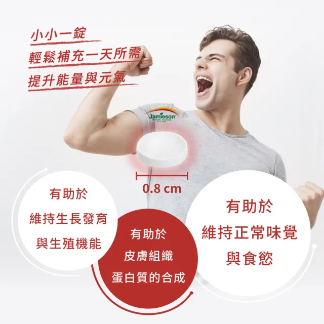 【Jamieson 健美生】鋅錠22.5mg一入組100錠(桃金日 礦物質 全素 皮膚健康)
