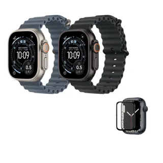 鋼化保貼組【Apple】Apple Watch Ultra 3 GPS+行動網路 49mm(鈦金屬錶殼搭配海洋錶帶)