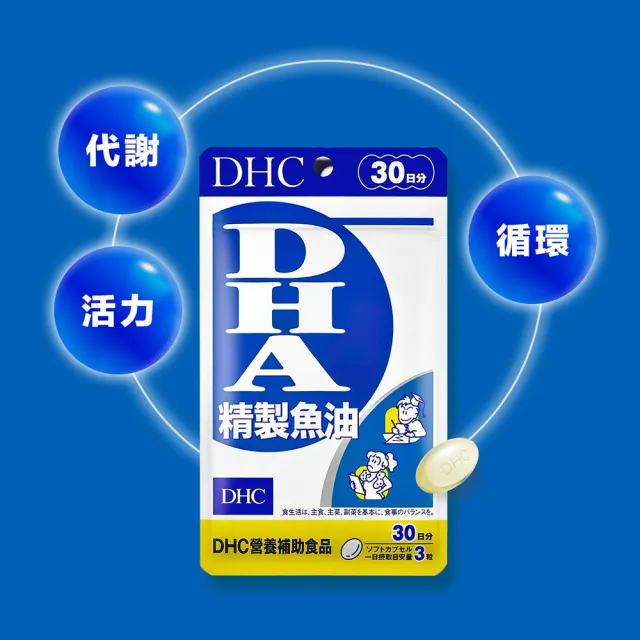 【DHC】精製魚油DHA 30日份(90粒/包 Omega-3 循環代謝 好吸收 無腥味)
