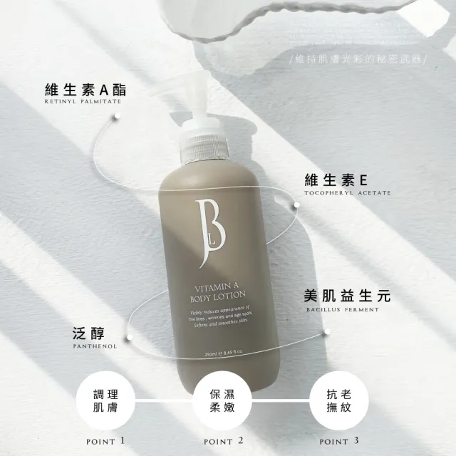 【JBLIN】A酯健康身體乳液 250ml(出清優惠 刺激膠原蛋白新生 保濕柔嫩肌膚)