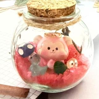 【A-ONE 匯旺】十二生肖 猴 小型生態瓶 綠藻球玻璃微景觀 手作含1顆綠藻 100ml 圓瓶 DIY 生日禮物