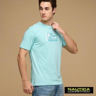 【NAUTICA】官方旗艦 男裝 Competition復古運動字型短袖T恤(藍色)