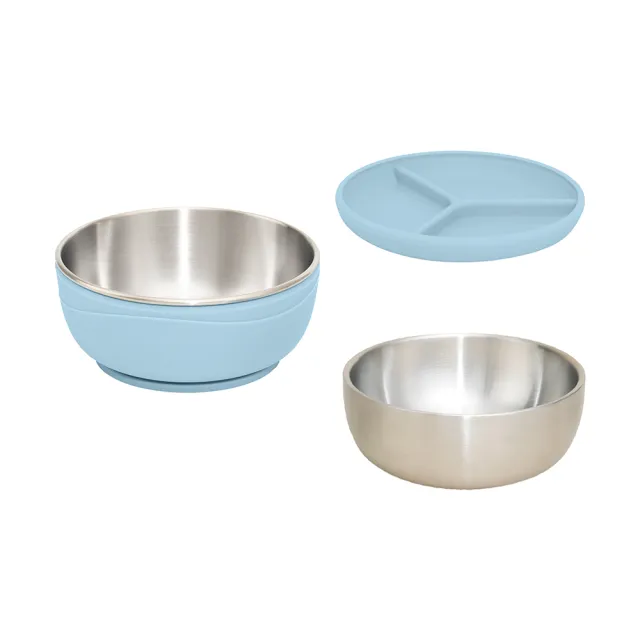 【CYD TERRA 官方直營】PICABOO雙寶碗（雙碗組合/不銹鋼餐碗/防燙隔熱）(極簡收納 學生餐碗)