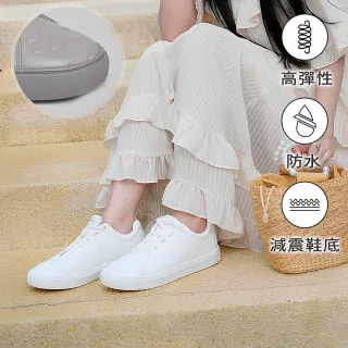 【PROJEXT】極輕防水小白鞋 防水鞋/情侶鞋/皮革鞋/抗臭抗菌/輕量休閒鞋/平底鞋(女鞋男鞋 男女同款)