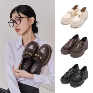 【D+AF】女主風範．鬆糕厚底馬銜釦樂福鞋