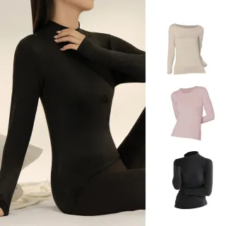 【MarCella 瑪榭】3件組-男/女款輕量磨毛內搭保暖衣-立領圓領大U領(發熱衣/女內著/內搭衣/保暖褲)