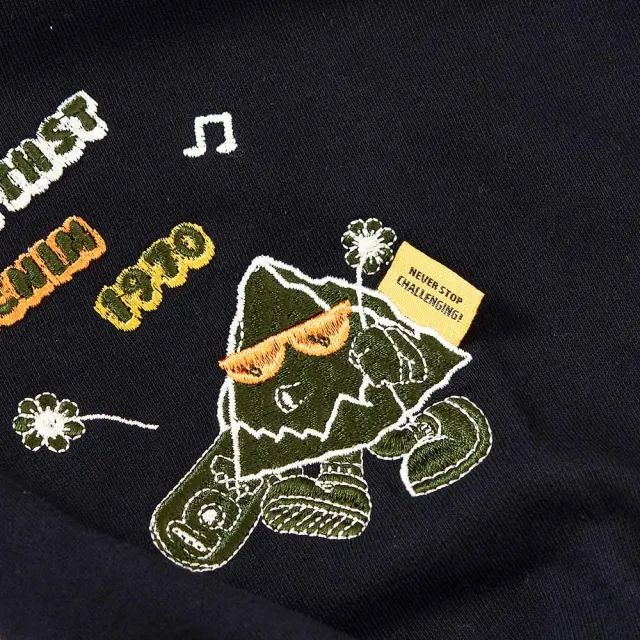 【5th STREET】雙11 女裝 長袖 寬版上衣 大學t 黑色(561005)