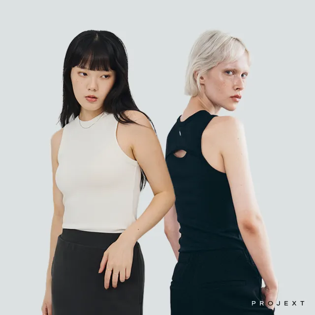 【PROJEXT】柔膚感挖洞削肩背心 莫代爾/親膚柔軟/吸濕透氣(Tenderism Tank Top)