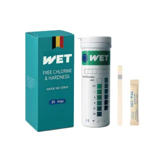 【比利時WET】水質測試紙/硬度餘氯測試紙 1入(20張/瓶)