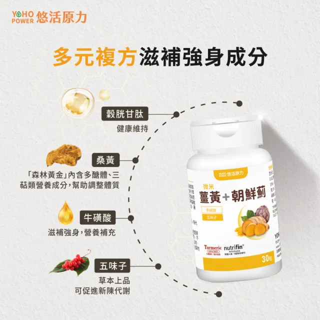 【悠活原力】悠活薑黃朝鮮薊植物膠囊X4(30粒/盒 共120粒 薑黃素 吳淡如真情推薦)