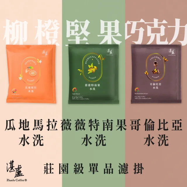 【湛盧咖啡】莊園單品手沖精品濾掛式咖啡．任選-衣索比亞/耶加雪啡/肯亞/瓜地馬拉(11gx10包/盒)