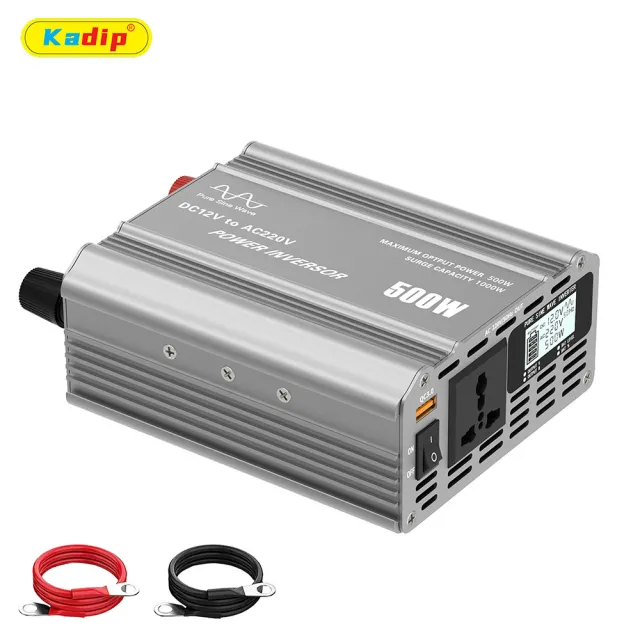 【Kadip】逆變器 500W純正弦波 12V轉110V(足功率 QC3.0快充 五重保護 帶顯示)