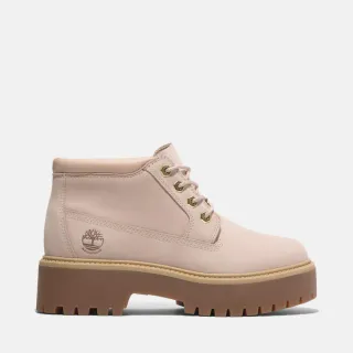【Timberland】女款淺米色Stone Street防水厚底中筒靴(A2HA9EN7)