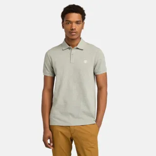 【Timberland】男款灰色合身短袖POLO衫(A2EPMV91)