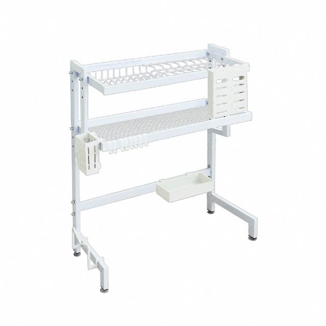 【dayneeds 日需百備】簡約風廚房水槽架[雙層]65cm中款-兩色可選(廚房架/上方收納架/碗架瀝水架)