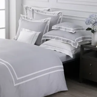 【WEDGWOOD】500織長纖棉 Bi-Color簡約素面鬆緊床包一件｜紐曼任選(百貨款｜加大180x186cm)