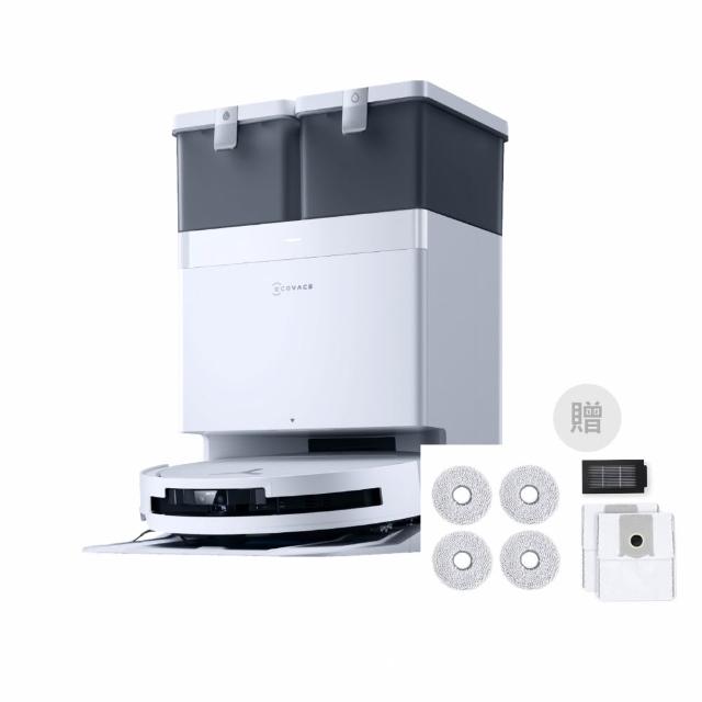ECOVACS T50 PRO OMNI 白色系掃地機器人，來自中國製造，配備雷射掃描建立地圖清潔模式，適用20～30坪空間。支援自動回充，充電時間3～5小時，包含充電站配件，電壓110V，保固1年，BSMI許可字號R31495。高效全自動清潔，解放您的家居時光！