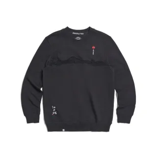 【EDWIN】江戶勝 男裝 經典海浪長袖T恤(黑色)