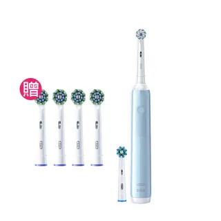 【德國百靈Oral-B-】PRO4 3D電動牙刷-曜石黑/貝加爾湖藍