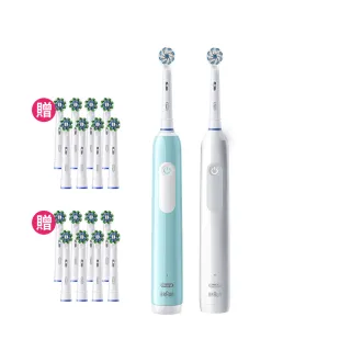 【德國百靈Oral-B-】PRO1 3D電動牙刷-兩色可選 雙入組+4年份刷頭組