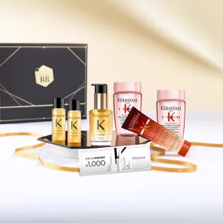 【Beauty Box】momo美妝盒(巴黎卡詩/奢光小金油/金緻柔馭/粉漾芯生/護髮/髮油/洗髮精/禮盒)