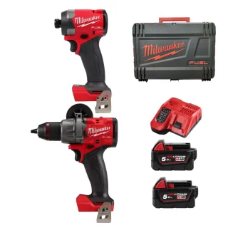 【Milwaukee 美沃奇】18V鋰電電鑽起子機雙機組(M18FID3+M18FPD3雙5.0版)