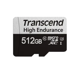 【Transcend 創見】USD350V High Endurance microSDXC UHS-I U3 512GB 高耐用記憶卡(TS512GUSD350V附轉卡)