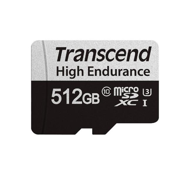 【Transcend 創見】USD350V High Endurance microSDXC UHS-I U3 512GB 行車記錄器/監控專用記憶卡(附轉卡)