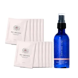 【唯有機】玫瑰純露精華水膜組(玫瑰純露花水100ml+玫瑰精萃煥顏保濕面膜*12片)