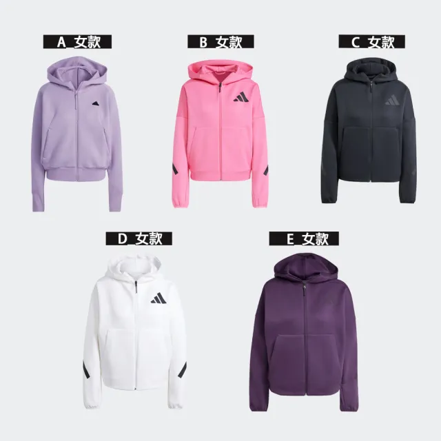 【adidas 愛迪達】運動 休閒 連帽 男外套 女外套 W Z.N.E. FZ(IS3934&JD3989&JE7848)