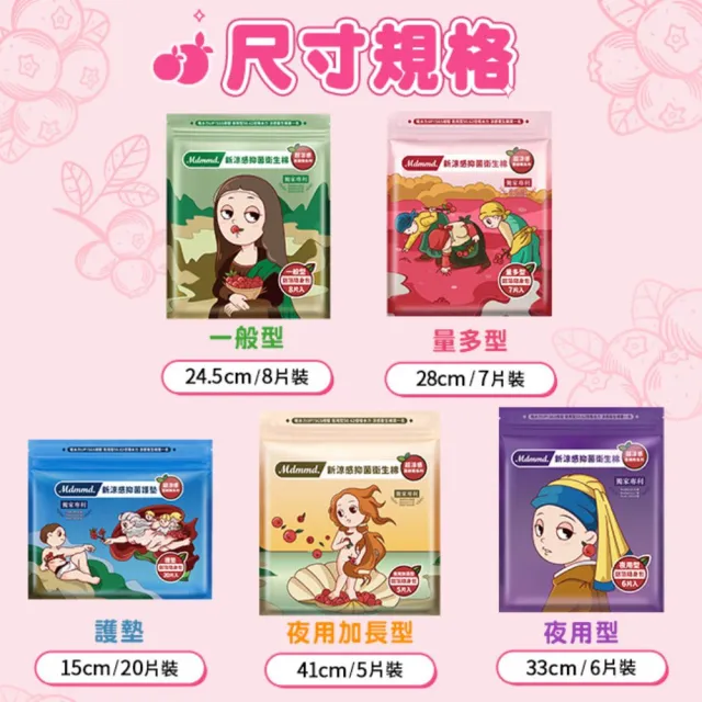 【Mdmmd 明洞國際】超涼感蔓越莓6入組(一般型/ 量多型/夜用型/夜用加長型/護墊)