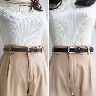 【LEEHER】圓頭皮帶/皮帶/牛皮腰帶/腰帶/真皮腰帶/金扣皮帶/女生皮帶/腰部配件/針扣皮帶/洋裝皮