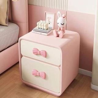 奇點家用創意床頭櫃新款兒童房床邊櫃風可愛女孩法式凱蒂貓奶油櫃 最佳化(床頭櫃家居)