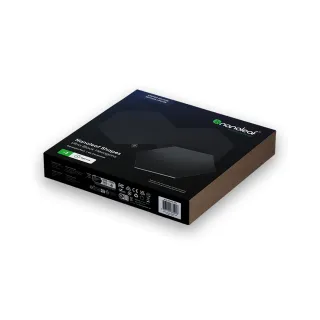 【Nanoleaf】Shapes智能六角燈3片擴充組-極致黑(RGB LED 觸控 音樂 氣氛燈 LED燈 像素燈 壁燈 積木 組合)