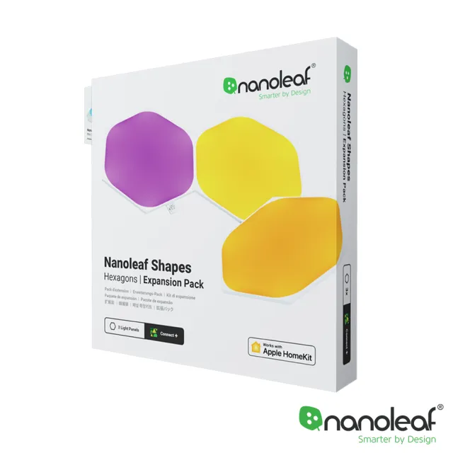 【nanoleaf】Shapes智能六角燈3片擴充組(RGB LED 觸控 音樂 氣氛燈 LED燈 像素燈)