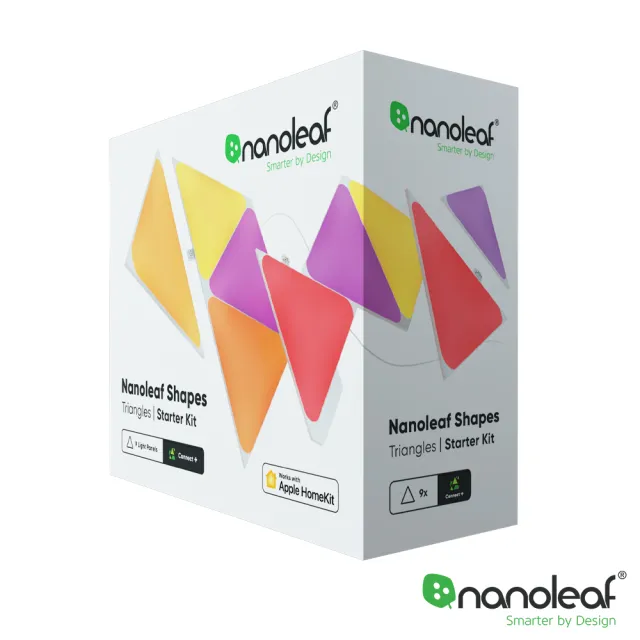 【nanoleaf】Shapes智能三角燈9片組(RGB LED 觸控 音樂 氣氛燈 LED燈 像素燈 壁燈 積木 堆疊 組合 玩具)