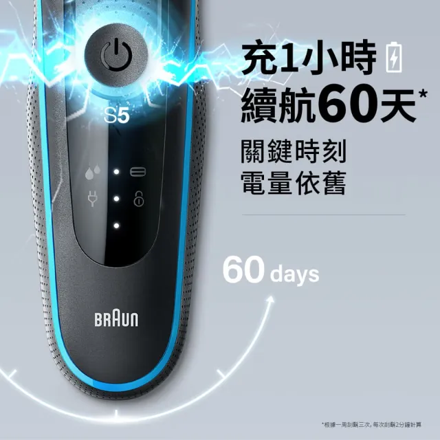 【BRAUN 百靈】全新智能變速5系PRO電動刮鬍刀/電鬍刀 附旅行收納盒(52-M1200s)