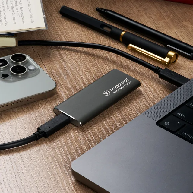 【Transcend 創見】ESD265C 2TB USB3.2/Type C 雙介面外接SSD行動固態硬碟-玄鐵灰(TS2TESD265C)