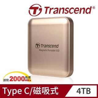【Transcend 創見】ESD420 4TB Type C MagSafe 磁吸外接SSD行動固態硬碟 演唱會神器-香檳金(TS4TESD420G)