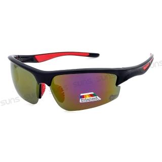 【SUNS】Polarized運動太陽眼鏡 流線型頂規偏光紅水銀鏡片 S122 抗UV400(採用PC防爆鏡片/防眩光/防撞擊)